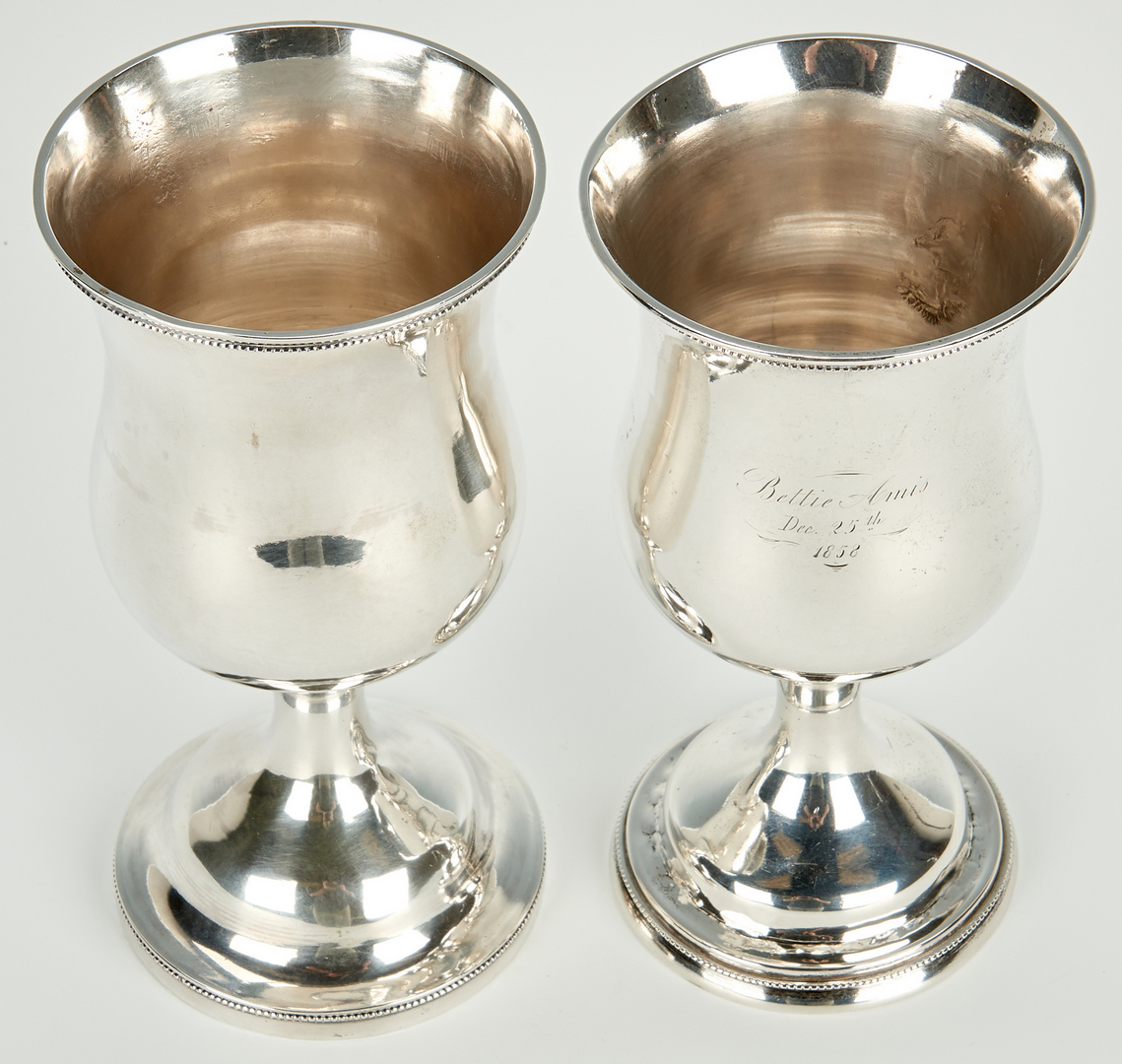Lot 58: Pair Kitts KY Coin Silver Goblets