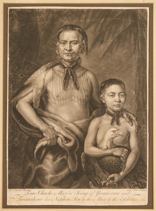 Lot 590: Colonial GA related print: Tomo Chachi Mico and his Nephew