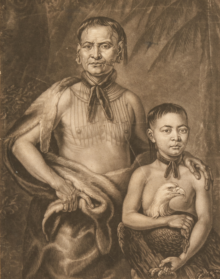 Lot 590: Colonial GA related print: Tomo Chachi Mico and his Nephew