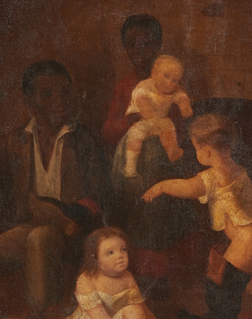Lot 592: Painting of Black and White Children
