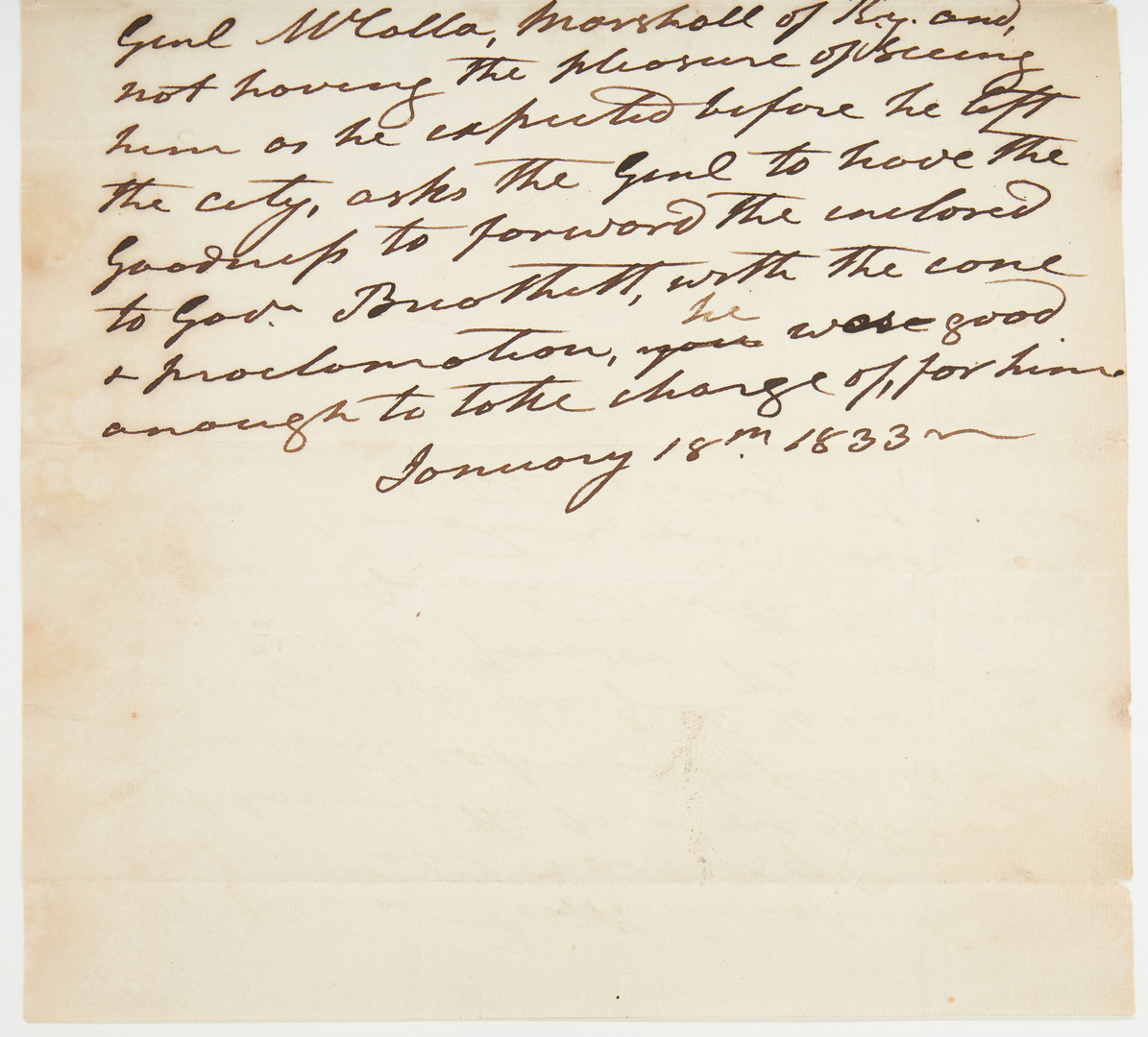 Lot 596: President Andrew Jackson letter, KY interest