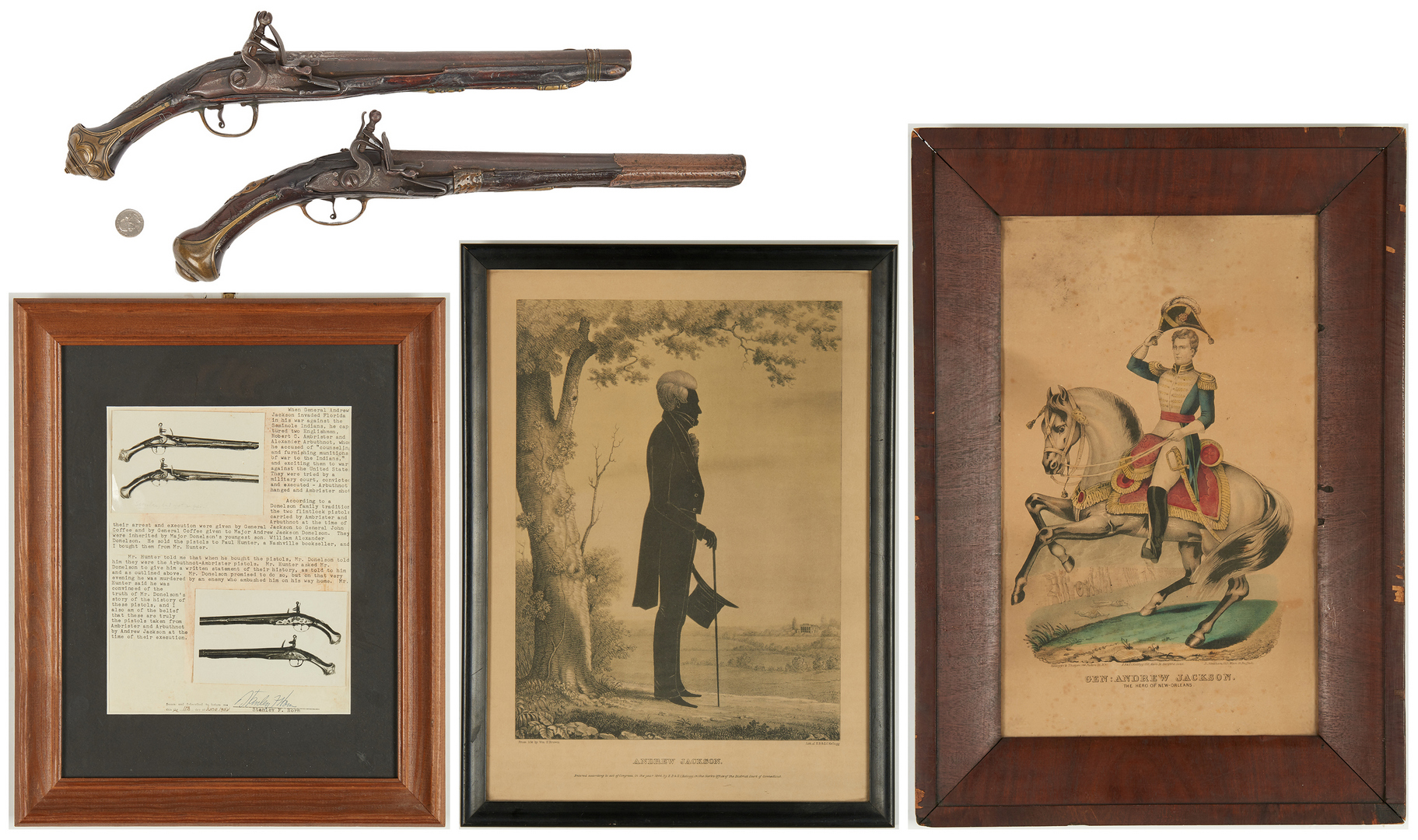 Lot 598: 2 Flintlock Pistols, Gen. Jackson, Ambrister and Arbuthnot history