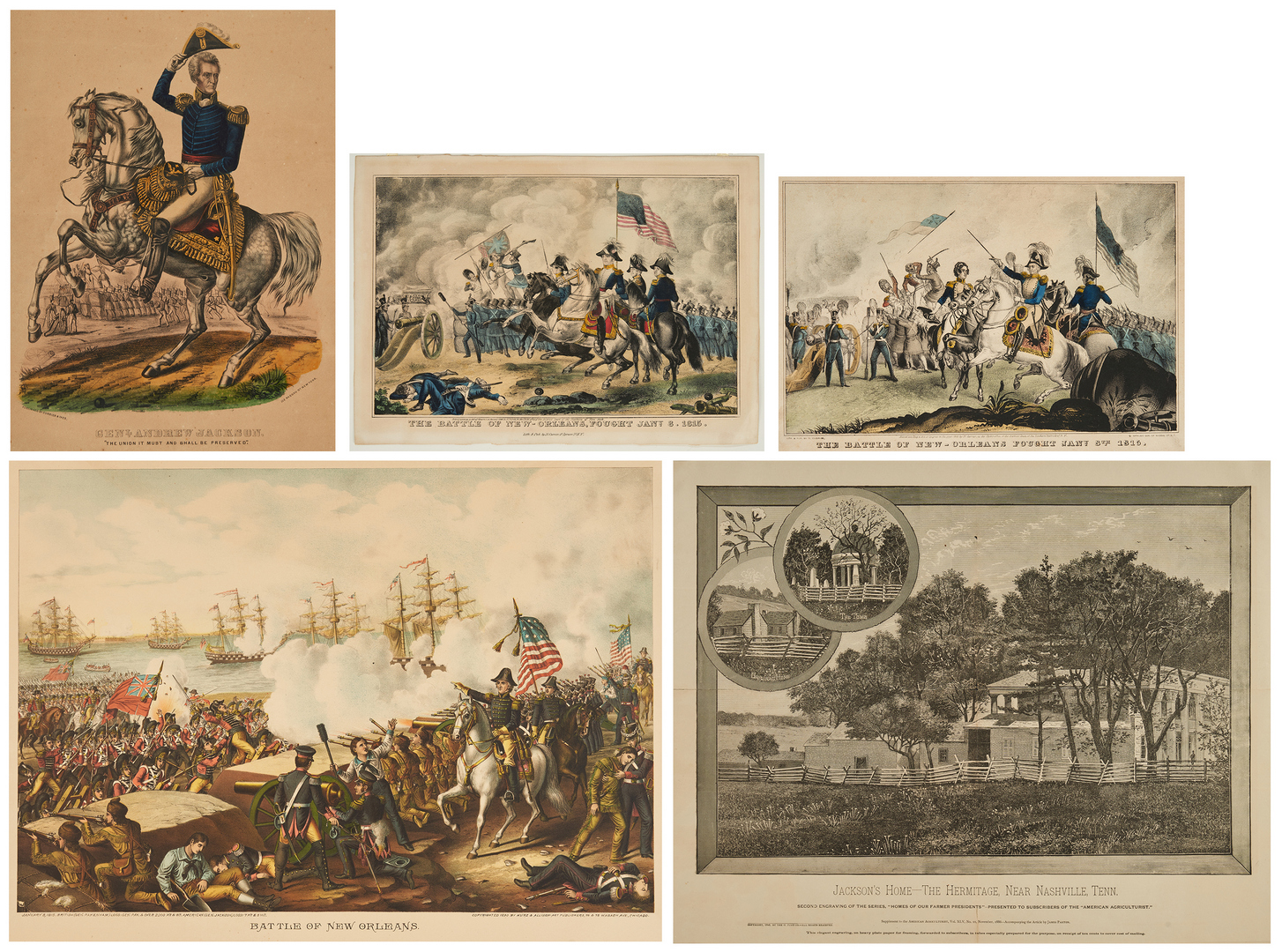 Lot 600: 5 Andrew Jackson and Battle of New Orleans Related Prints