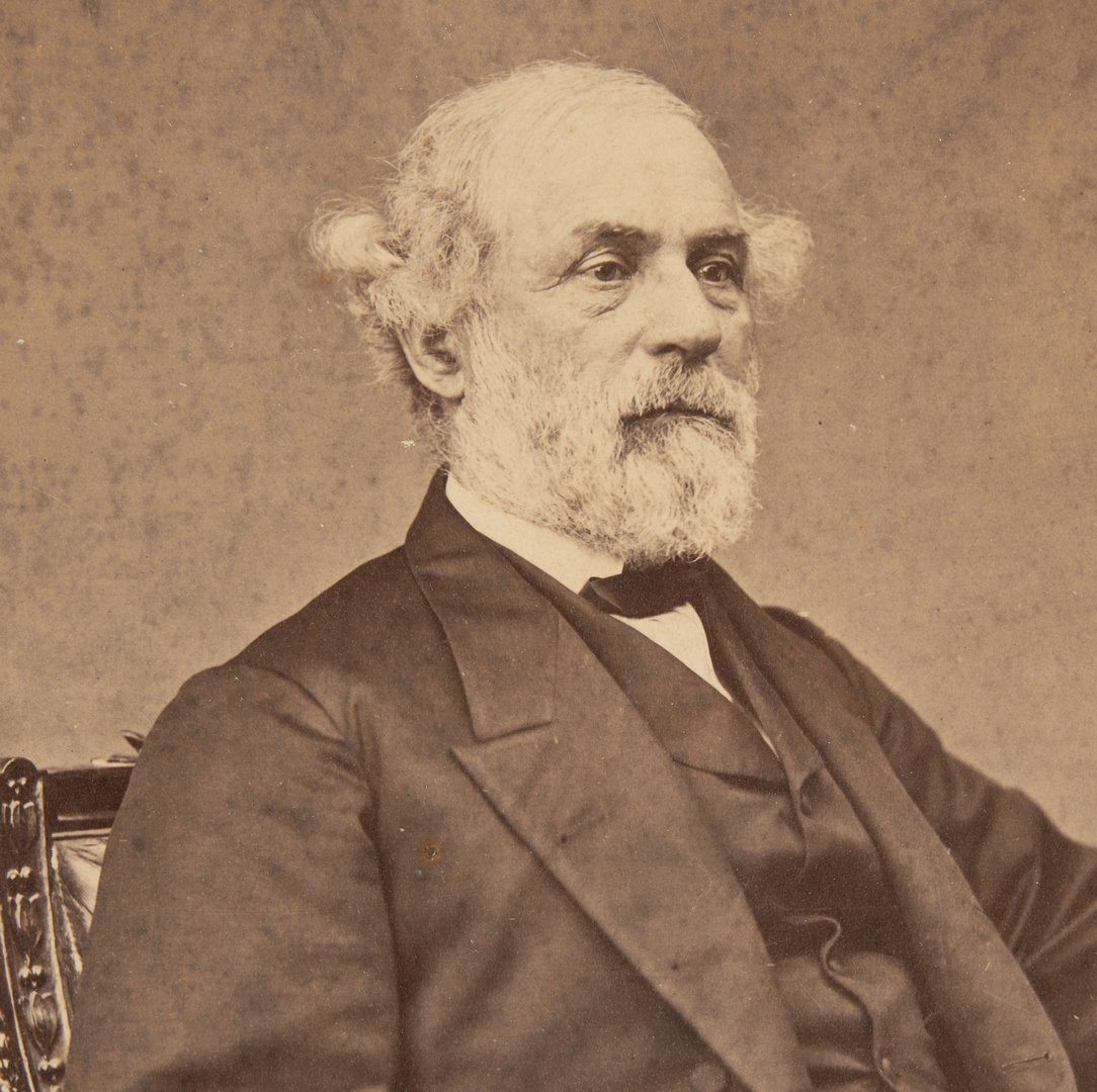 Lot 608: 1866 Photograph of Robert E. Lee, Brady & Co. Presentation Inscription