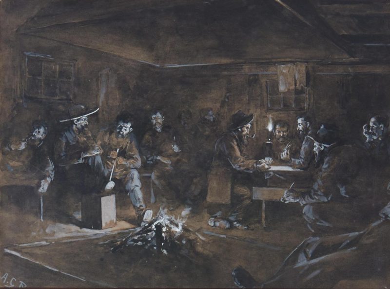 Lot 613: Attr. Allen C. Redwood, Tavern Scene Illustration