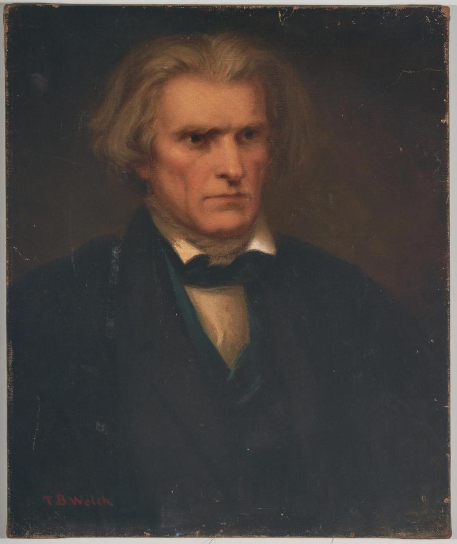 Lot 614: Attr. T.B. Welch, John Calhoun Portrait, 19th c.