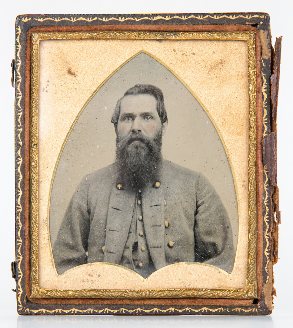 Lot 619: 2 Ambrotypes, incl. Confederate Soldier