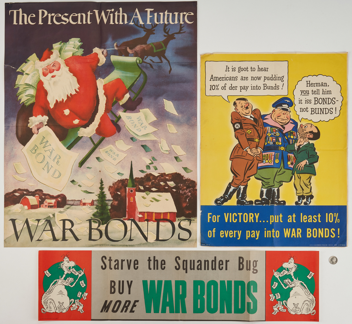 Lot 644: 3 U. S. World War II War Bonds Posters