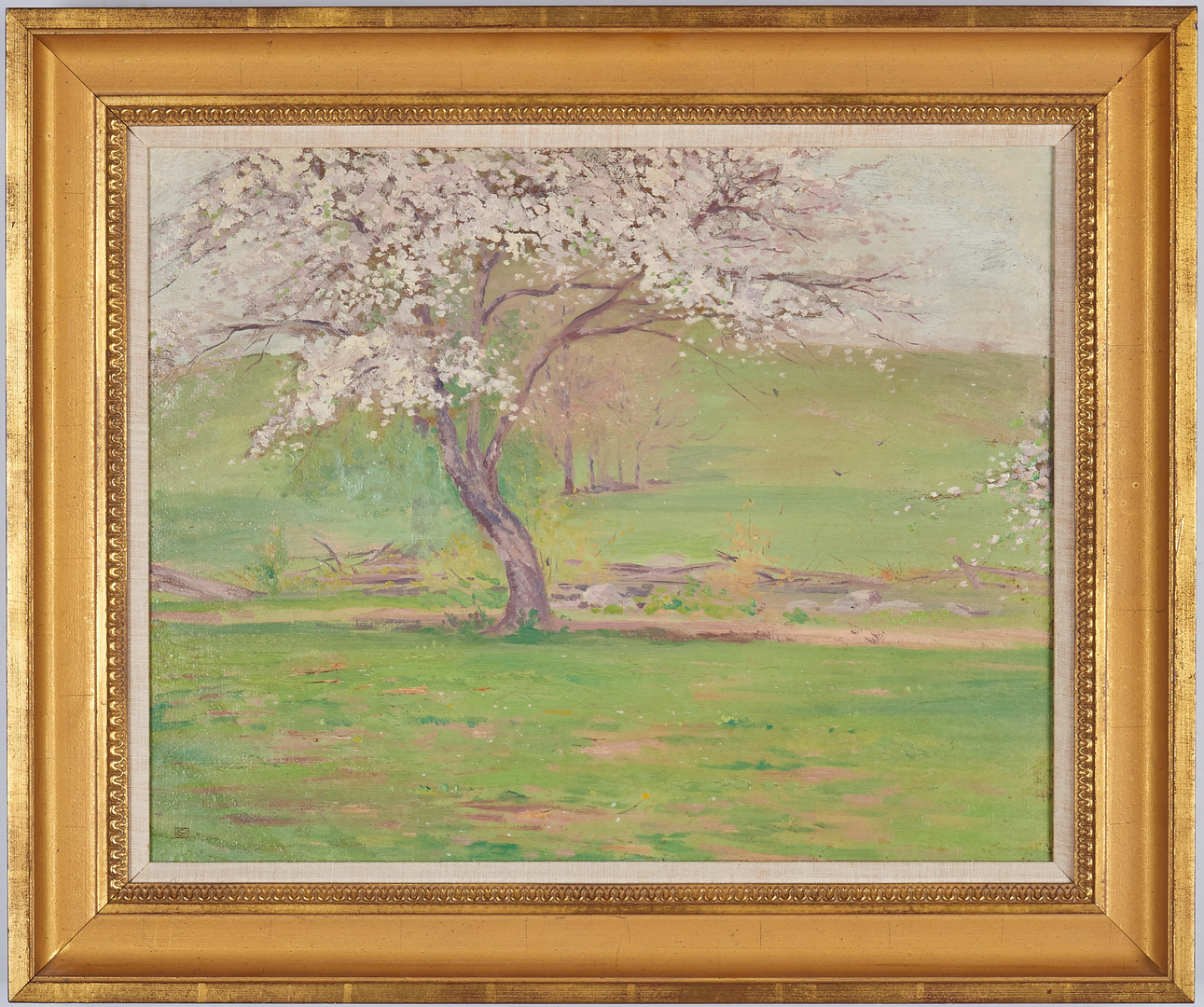 Lot 673: Attr. Eliot Clark O/C, Impressionist Landscape