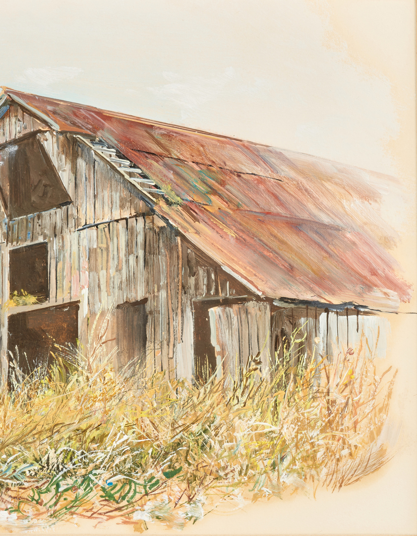 Lot 678: Marion Cook Barn, Oil on Paper Landscape