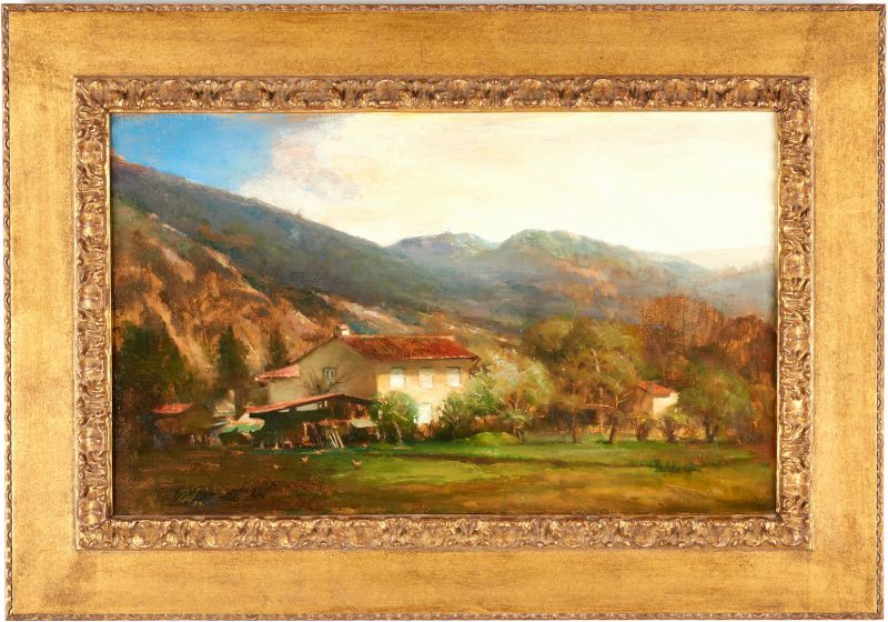 Lot 680: David Leffel O/C Italian Landscape Painting