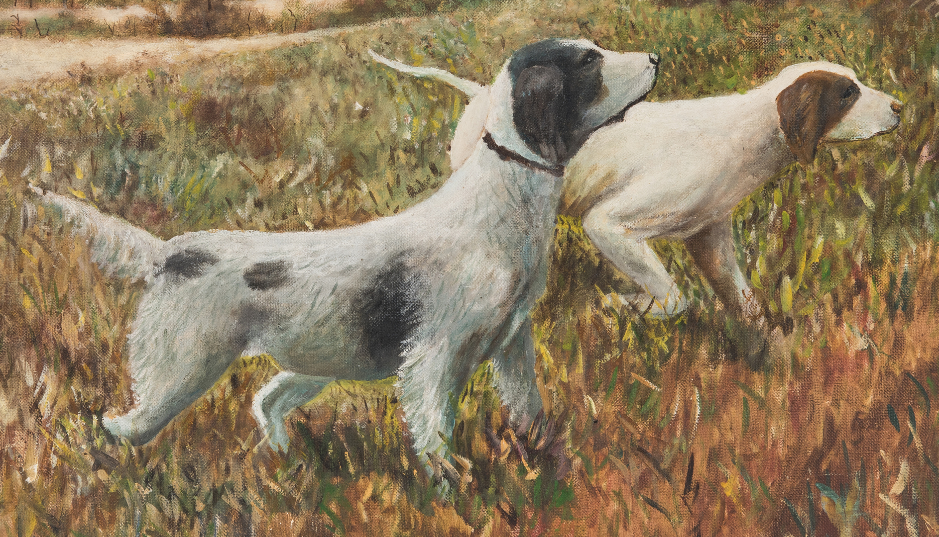Lot 689: 2 American School Landscape Paintings, Cattle & Dogs