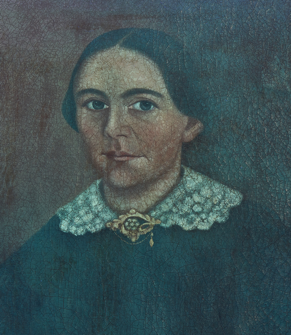 Lot 690: American School O/C Painting, Woman with Book