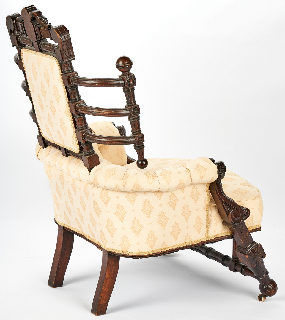 Lot 698: Renaissance Revival Medallion-Back Chair, Hunzinger Attrib.