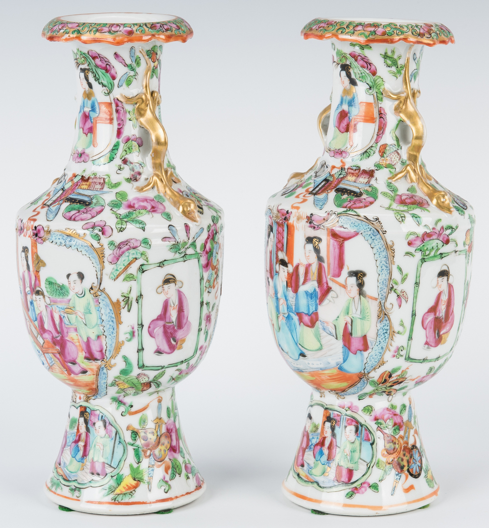 Lot 6: Pr. Chinese Export Porcelain Vases & Bowl, 3 pcs.