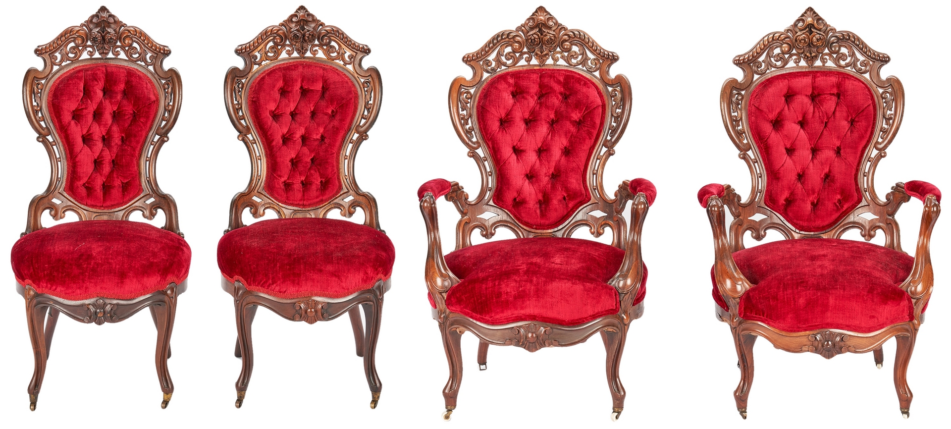 Lot 701: Four Stanton Hall Meeks Chairs: 2 Armchairs & 2 Sidechairs