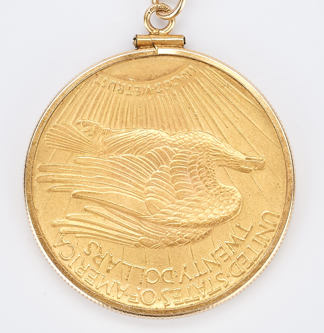 Lot 731: 1927 $20 Saint-Gaudens Gold Coin, Mounted