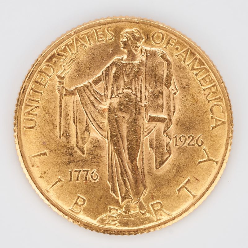 Lot 736: 1926 $2.50 U.S. Sesquicentennial Gold Coin, Philadelphia Mint