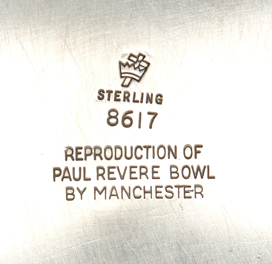 Lot 749: 3 Sterling Revere Bowls/ Manchester, Poole & Spaulding