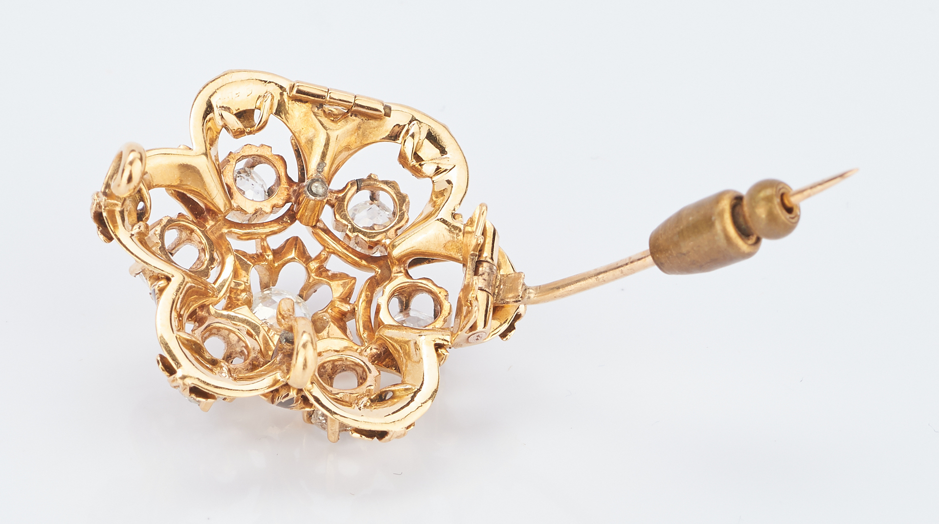 Lot 773: 3 Victorian Gold & Diamond Ladies Pins