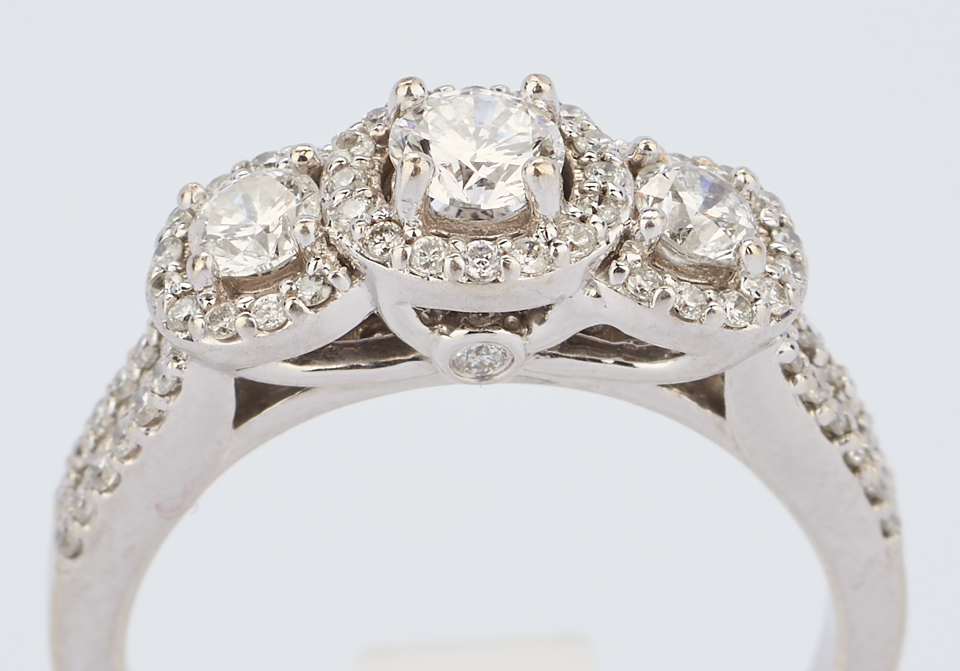 Lot 783: Past Present Future 14K White Gold Diamond Ring