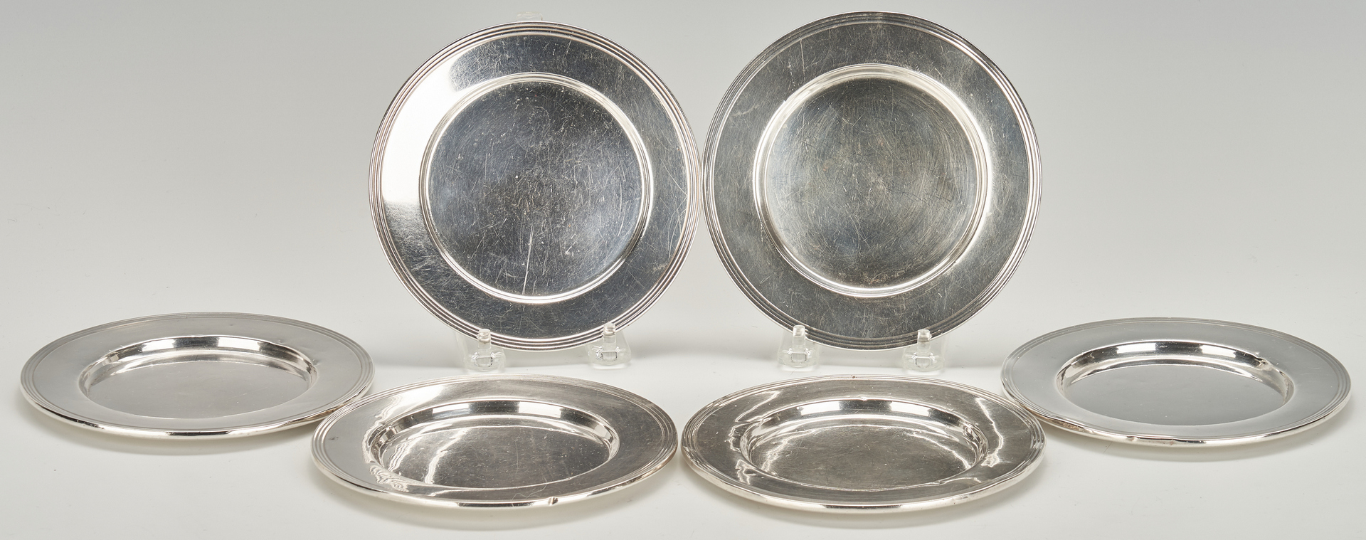 Lot 807: 11 pcs  Holloware: Bread Plates, Kirk candy dishes