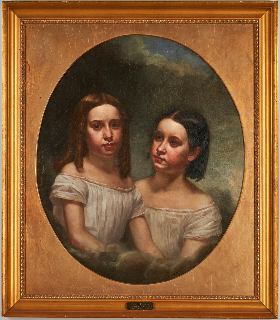 Lot 812: John Francis O/C Portrait Painting, Two Sisters