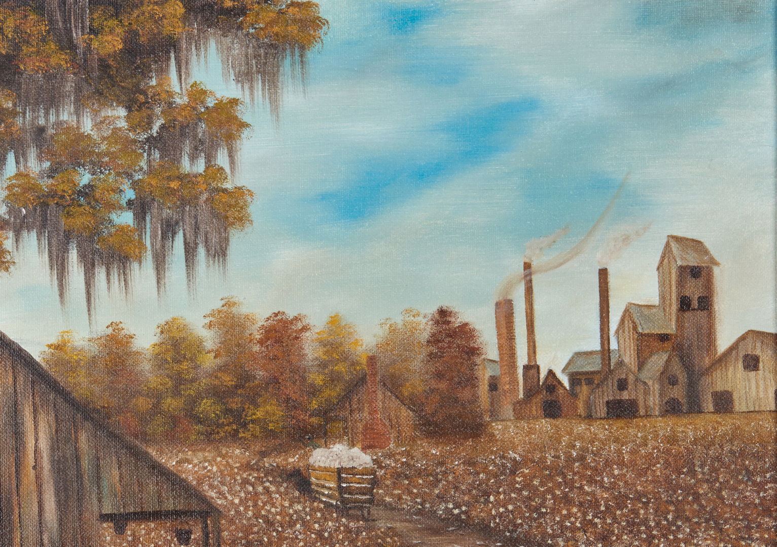 Lot 814: Folk Art O/B Southern Landscape by Beth Cummings