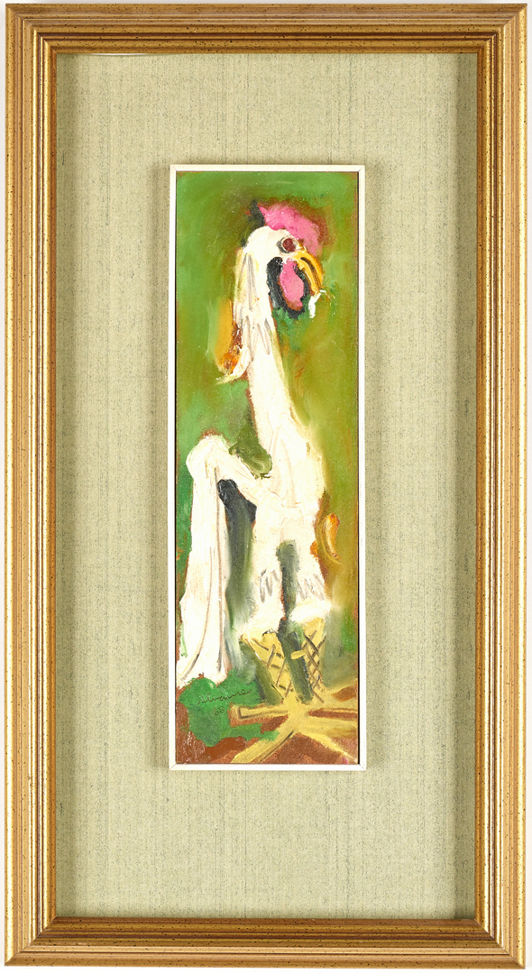 Lot 820: Sterling Strauser Rooster Painting