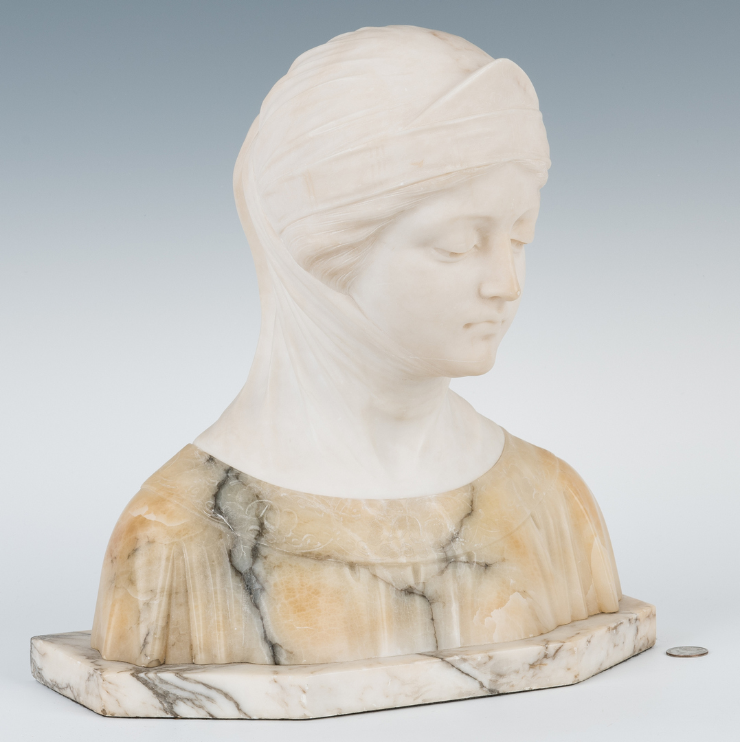 Lot 835: Marble Bust of a Maiden with Veil