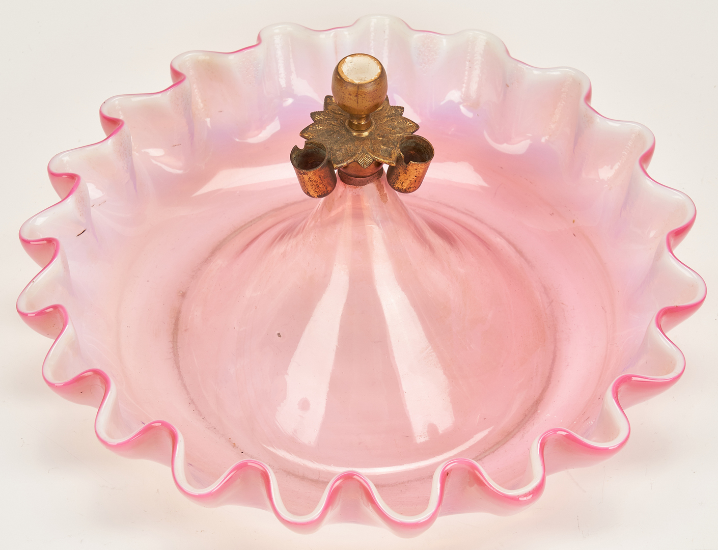 Lot 862: 3 Victorian Glass Items, incl. Cranberry Glass Epergnes