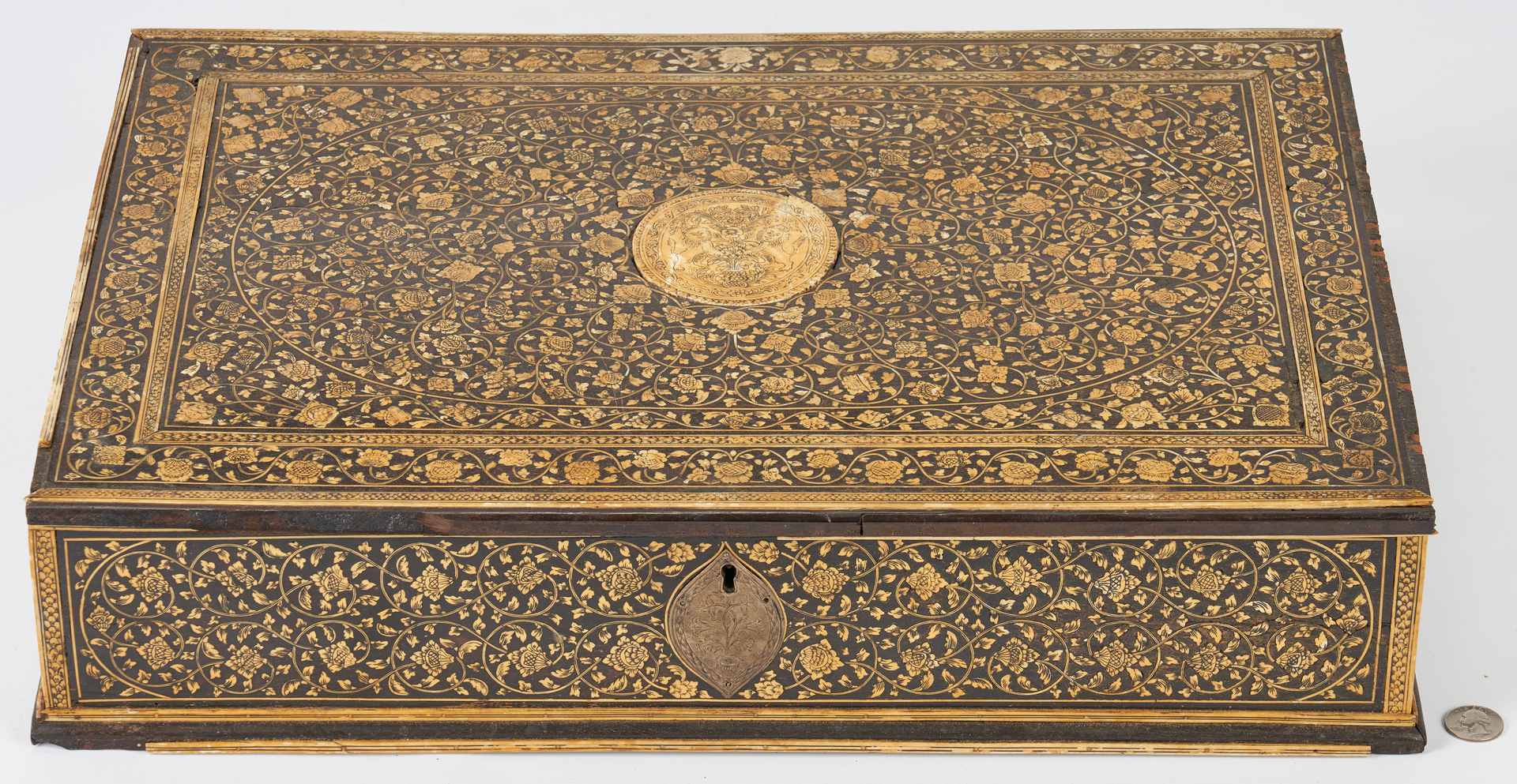 Lot 866: Anglo-Indian Inlaid Lacquer Box
