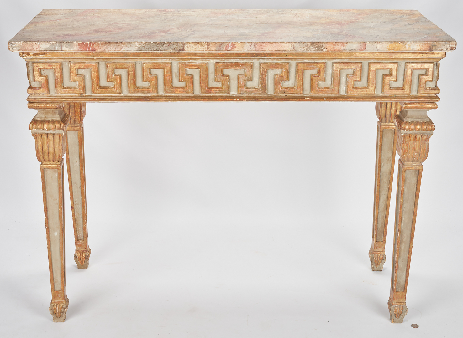 Lot 867: Italian Style Console Table w/ Faux Marble Top