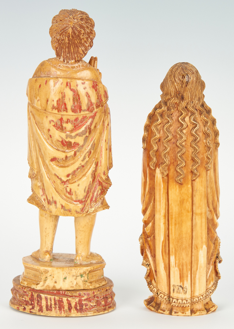 Lot 876: Pair of 18th Cent. Carved Ivory Figurines
