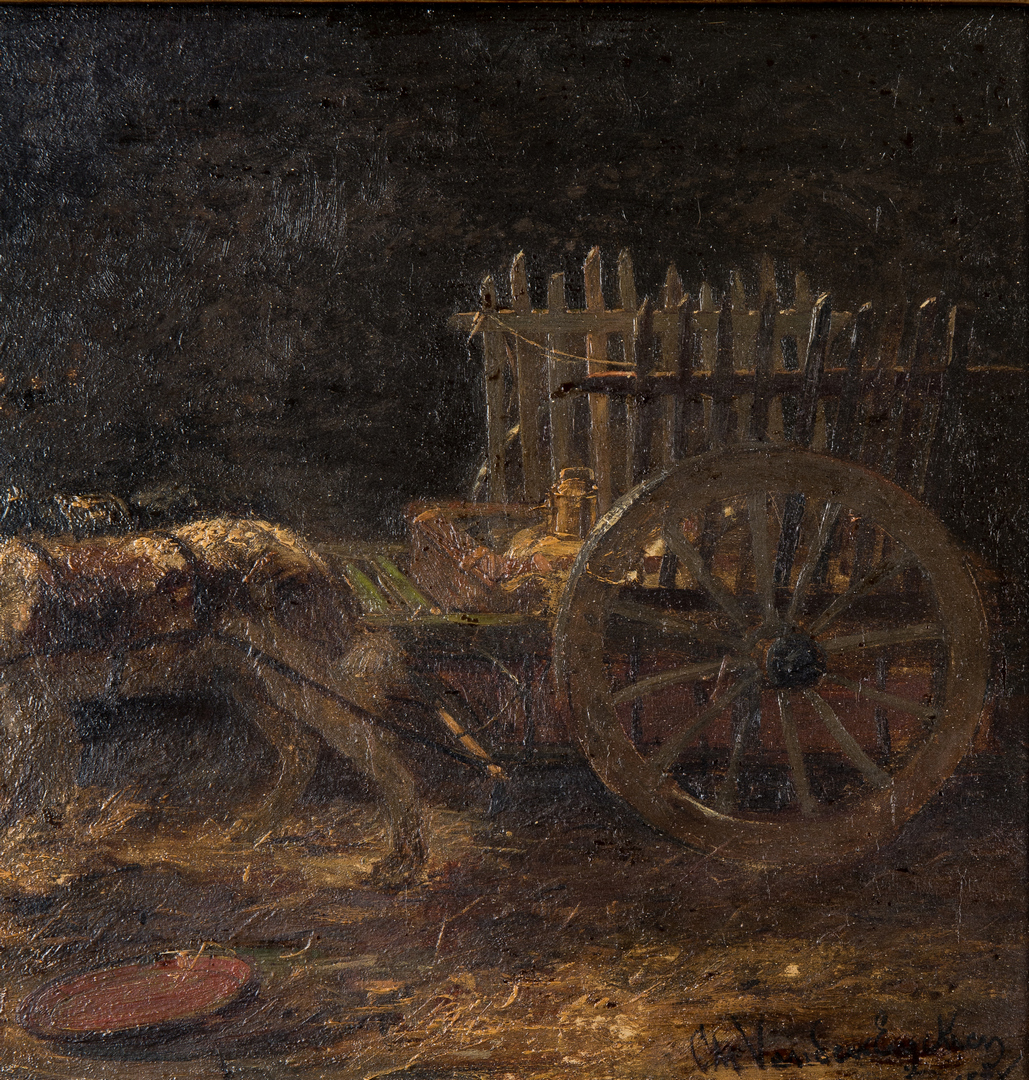 Lot 88: Charles Van de Eycken II O/B, Two Dogs Pulling Cart