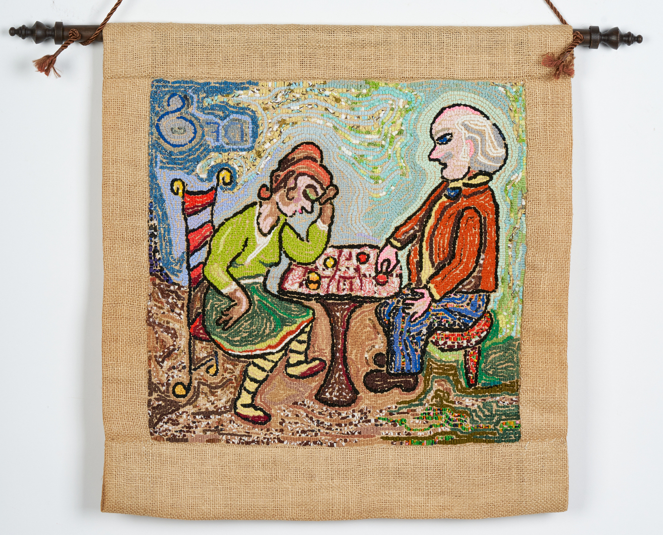 Lot 898: Dorothy Strauser Weaving,"Checkers"