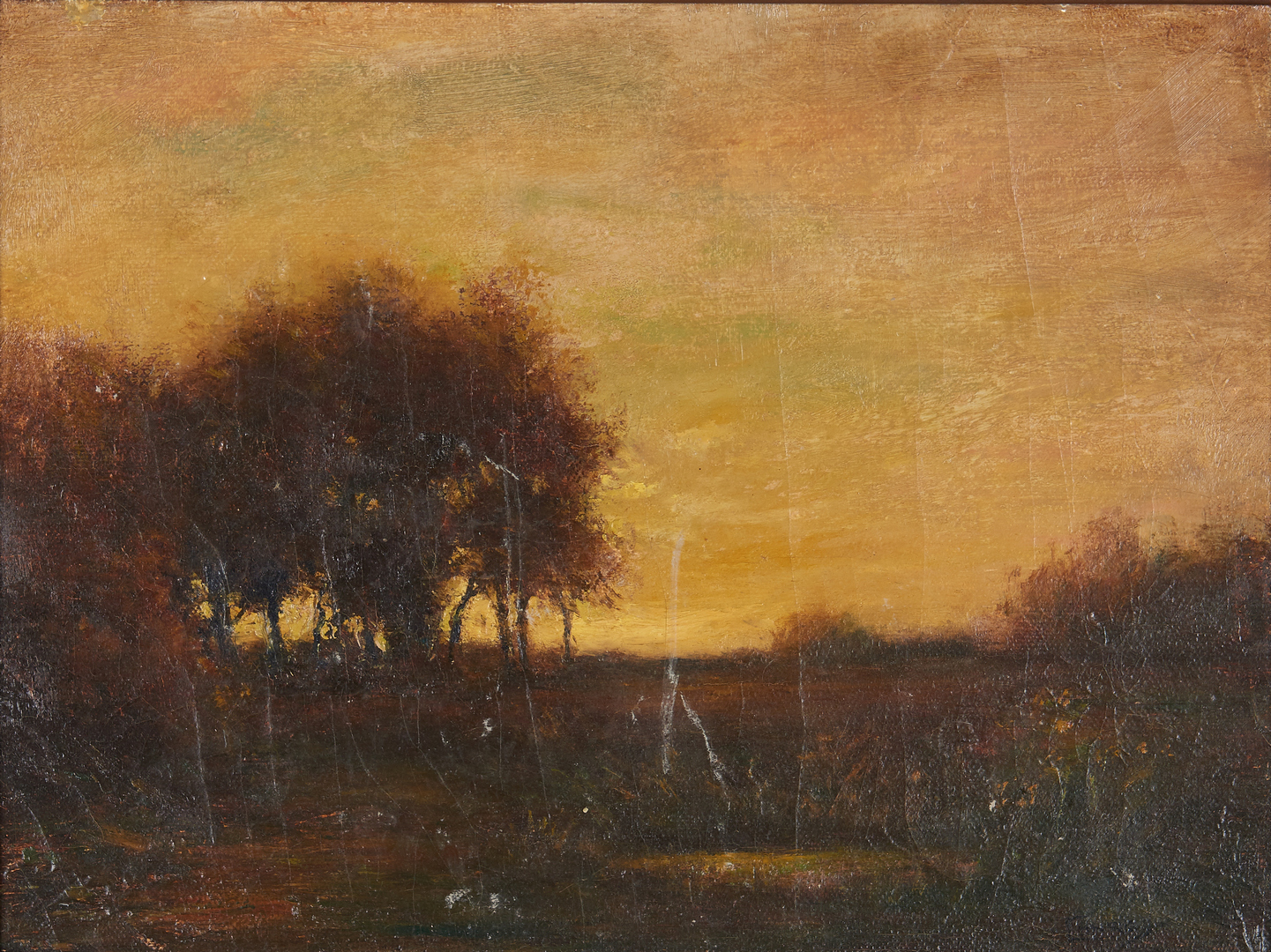 Lot 905: George T. Conroy Oil on Canvas Landscape, Sunset
