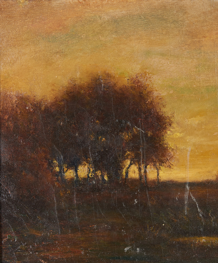 Lot 905: George T. Conroy Oil on Canvas Landscape, Sunset