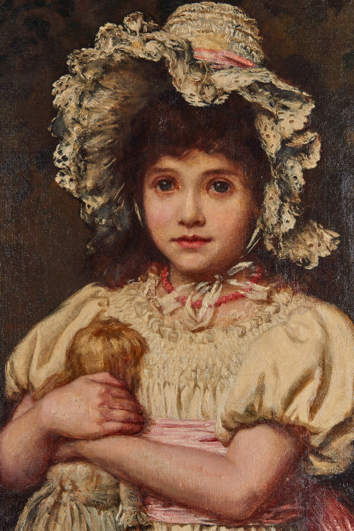Lot 90: Katharine Bywater O/C Painting, Girl with Doll