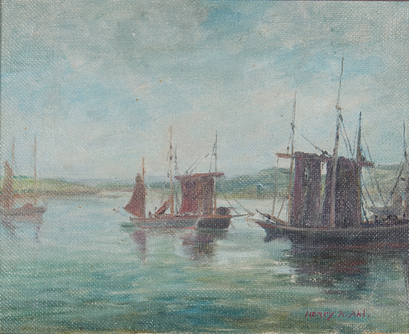 Lot 911: 2 20th Cent. Maritime Paintings, incl. H.H. Ahl, J. Zarand
