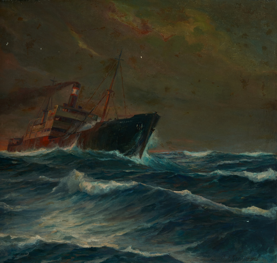 Lot 913: 2 O/C Maritime Paintings, incl. Alfred F. Gerstmayr