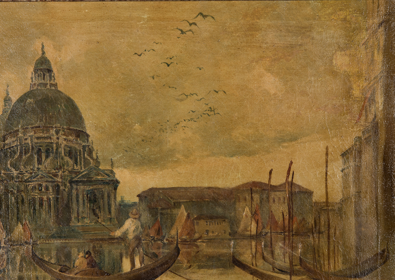 Lot 914: European School O/C Venetian Canal Scene