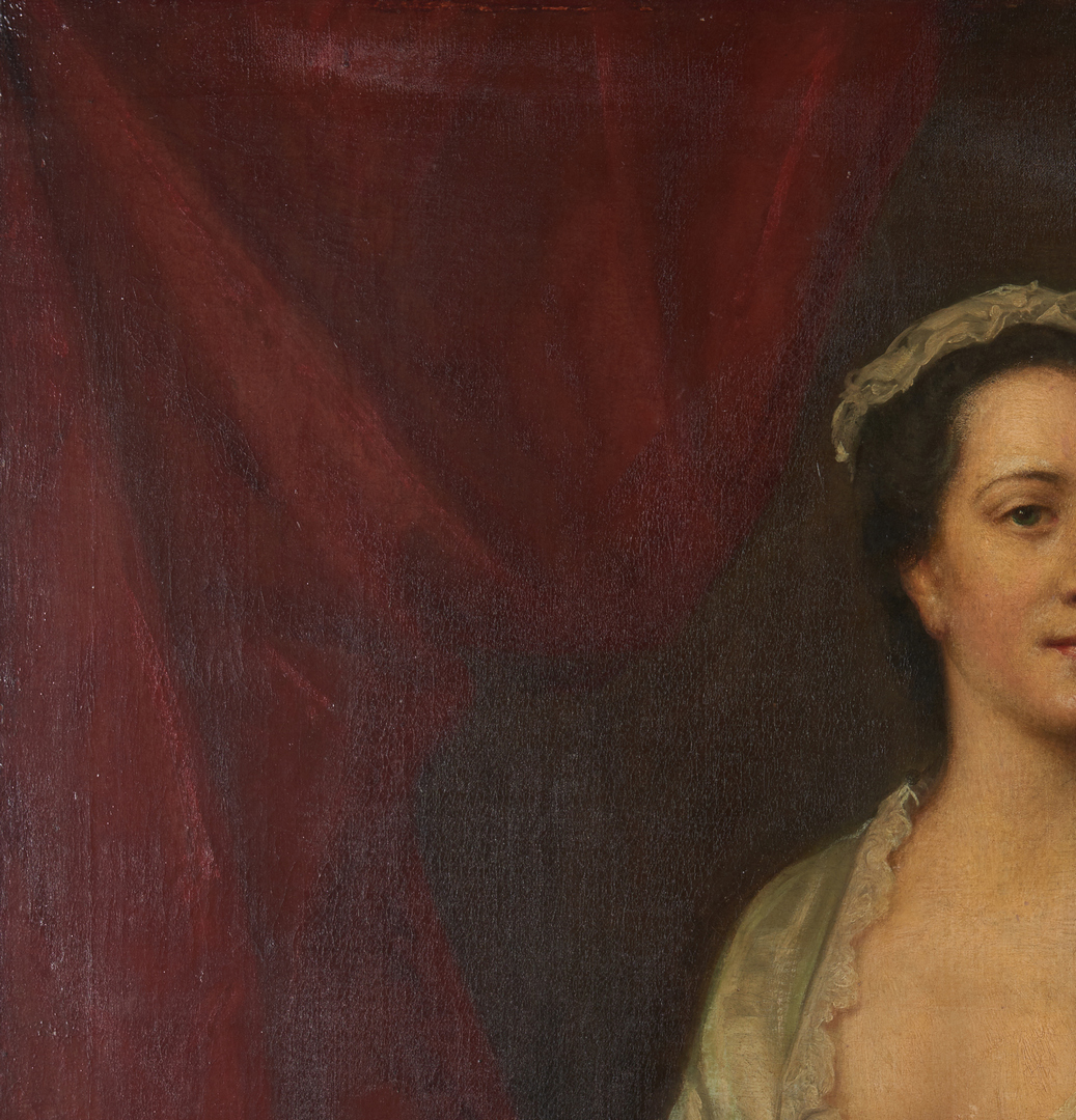 Lot 91: Attrib. Joseph Highmore, Oil Portrait of Mrs. E. Holmes