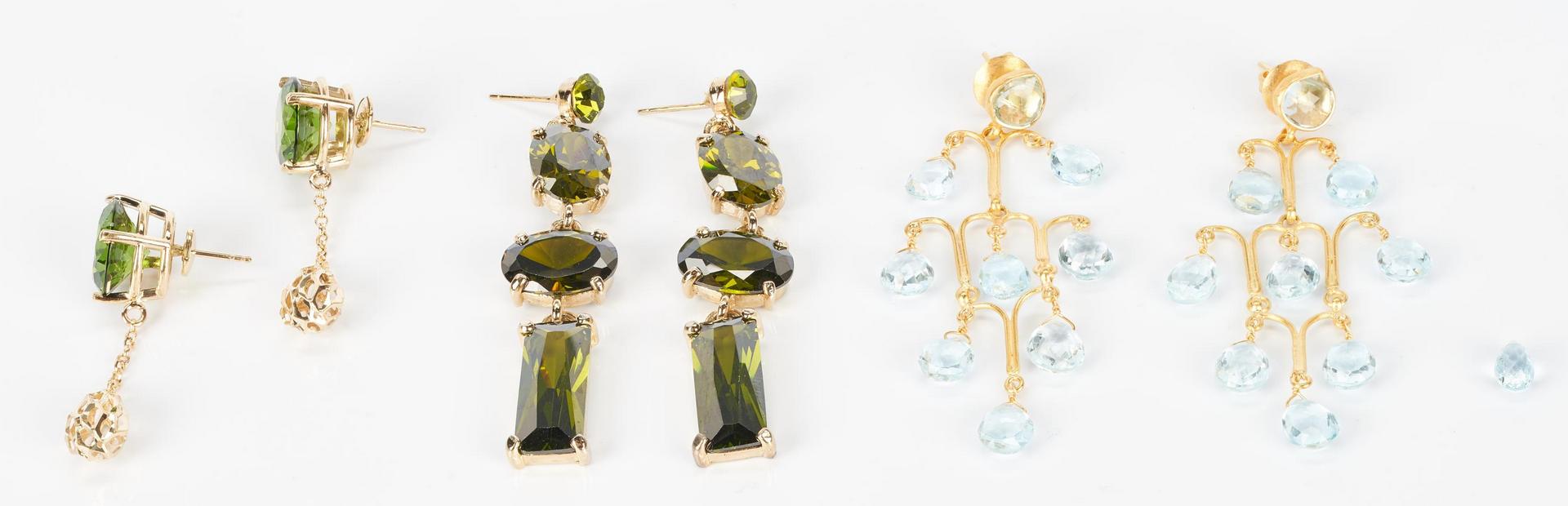 Lot 922: 3 Pairs of Ladies Gemstone Earrings