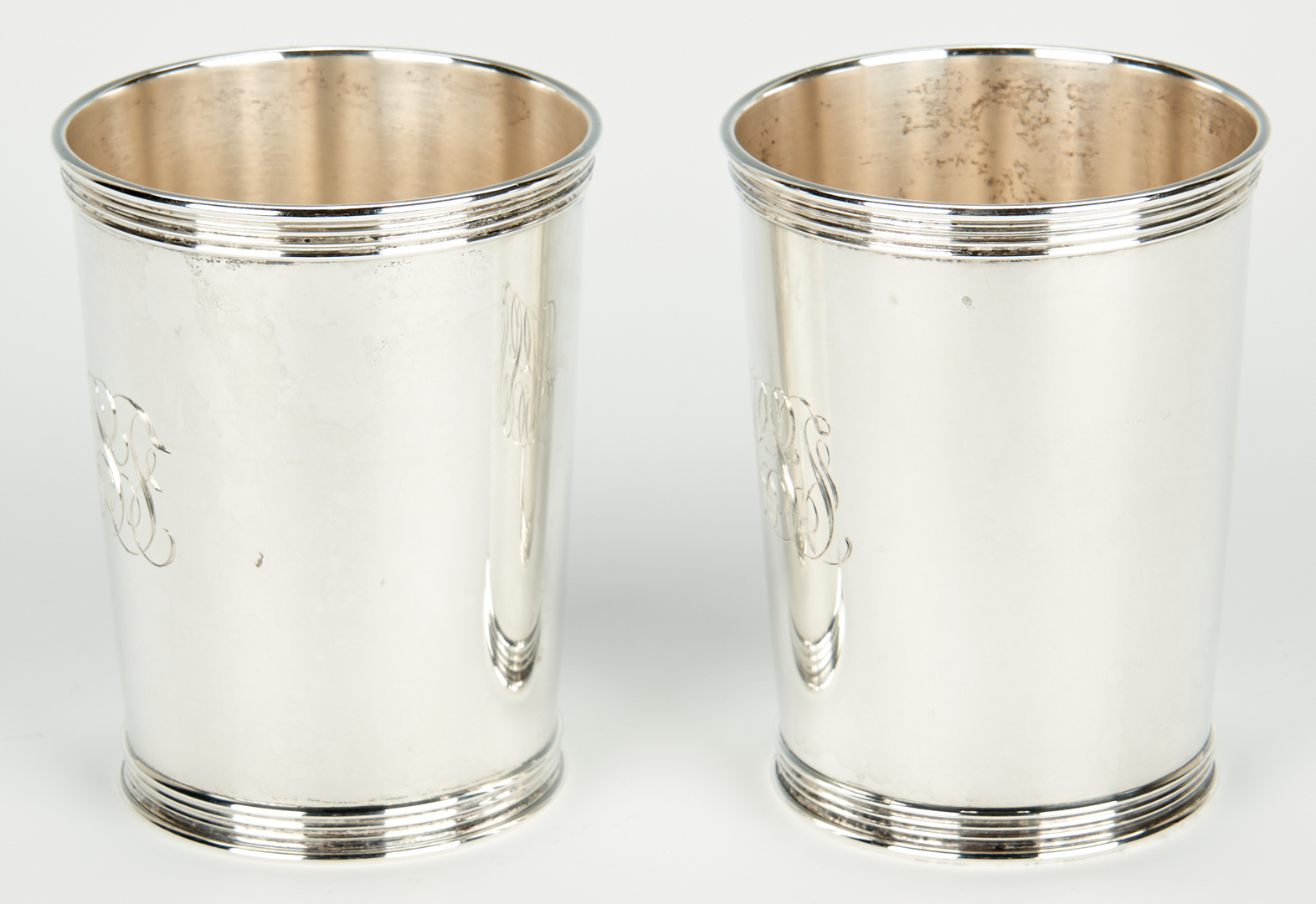 Lot 954: Pair Trees Kentucky Coin Silver Julep Cups