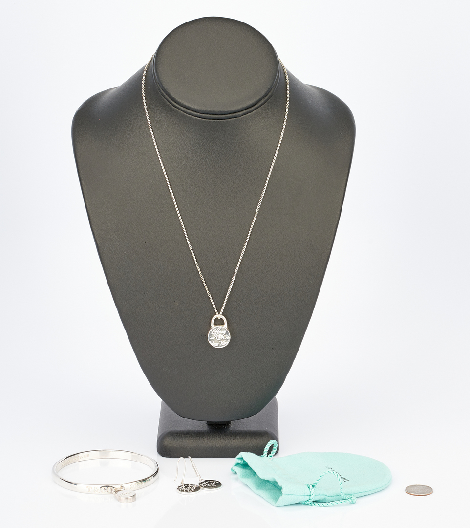 Lot 957: 3 Pieces. Tiffany Silver Jewelry