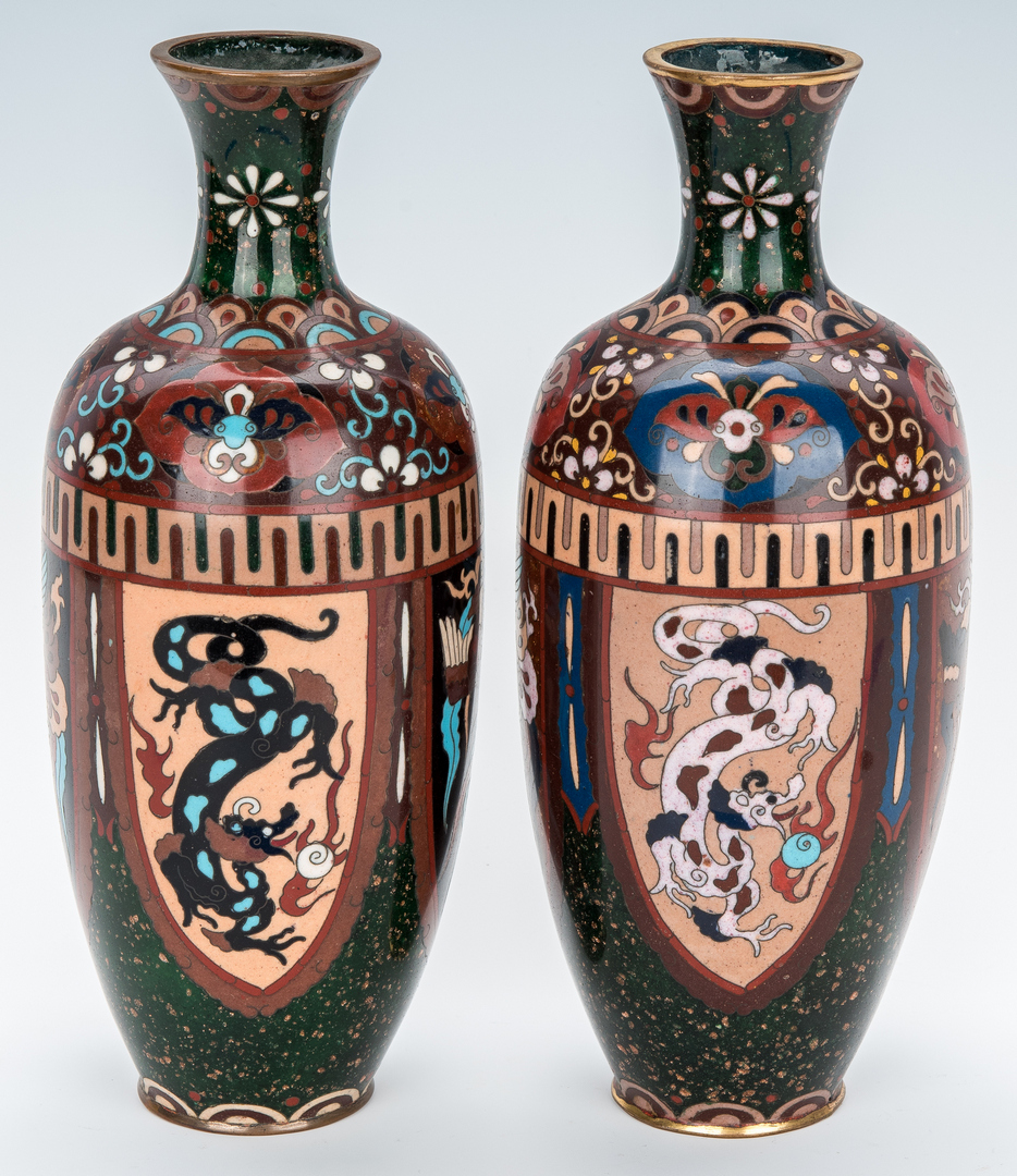 Lot 964: Pr. Aesthetic Movement Asian Cloisonne Vases