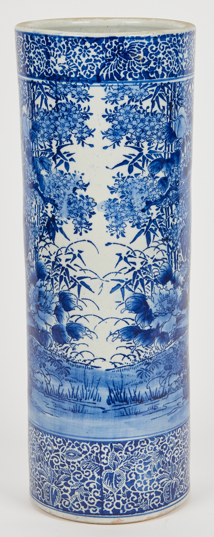 Lot 966: Japanese Blue and White Porcelain Umbrella Stand