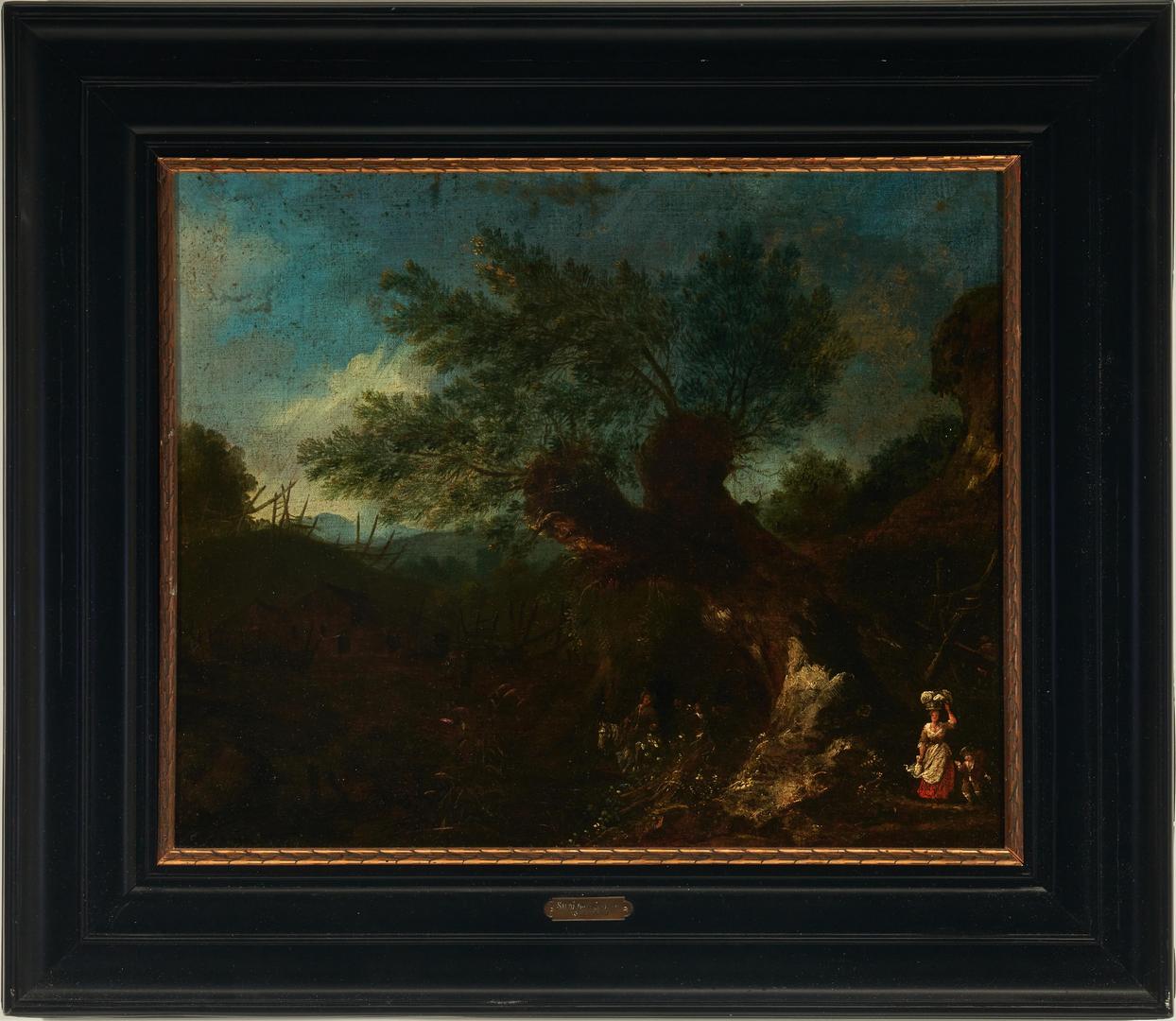 Lot 97: 17th Cent. Dutch School Oil Landscape