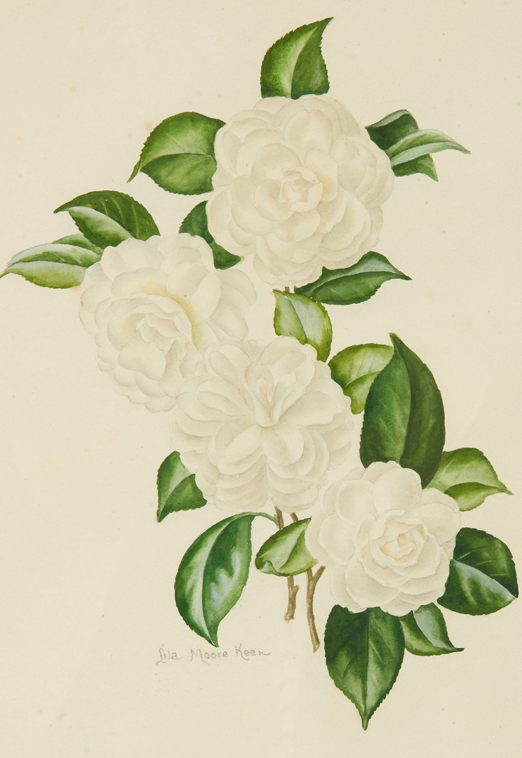 Lot 984: 4 Lila Moore Keen Floral Watercolor Paintings